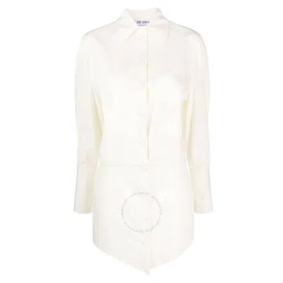 Attico The  Silvye Cotton Mini Shirt Dress In White