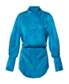 Attico Shirtdress Viscose Asymmetric Hem In Blue