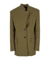 Attico Maxi Shoulder Strap Blazer Blazers Green In Green