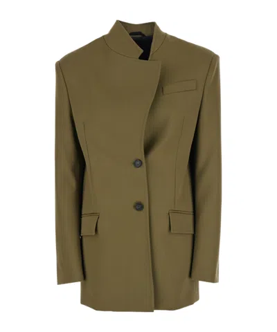 ATTICO THE ATTICO SINGLE-BREASTED GABARDINE BLAZER
