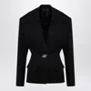Attico Single-breasted Wool Jacket With Epaulettes