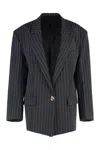 Attico Single-breasted One Button Jacket In Blue