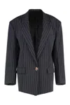 Attico Single-breasted One Button Jacket In Blue