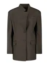 Attico Single-breasted Virgin Wool Blazer