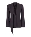 Attico Wool Blazer Structured Tailoring Open Front In Gray