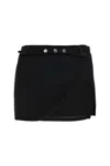 Attico Mini Skirt With A Transparent Mesh Panel In Black