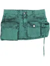 Attico Fay Mini Cargo Denim Skirt