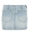 Attico Sky Blue Abra Mini Denim Skirt