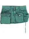 Attico Fay Mini Cargo Denim Skirt