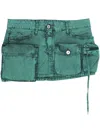 Attico Fay Mini Cargo Denim Skirt