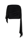 Attico Minigonna In Crepe Nero Donna In Black