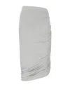 Attico Ruched Knee Length Skirt With Side Gathering In Gray