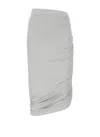 Attico Ruched Knee Length Skirt With Side Gathering In Gray