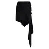 Attico Draped Asymmetric Mini Skirt In Black