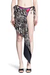 Attico Zebra-print Beach Skirt In Black