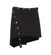 Attico Press-stud Asymmetric Miniskirt In Black