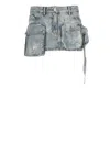 Attico Bleached Blue Fay Cotton Mini Skirt In Blue