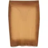 Attico Mesh Mini Skirt In Brown