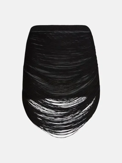 ATTICO THE ATTICO SKIRTS GEND - BLACK MIDI SKIRT BLACK MAIN MATERIAL: 83% VISCOSE 17% POLYAMIDE, SECOND MAT