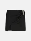 Attico Womens Black Wrap Midi-waist Stretch-wool Mini Skirt In Black