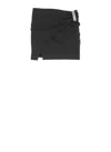 Attico Womens Black Wrap Midi-waist Stretch-wool Mini Skirt In Gray