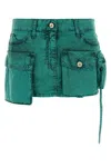 Attico Fay Green Cargo Miniskirt In Green