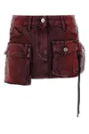 Attico Tyrian Purple Denim Fay Mini Skirt In Purple