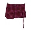 Attico Fay Cotton And Wool-blend Miniskirt In Red