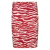 Attico Abstract-print Skirt In Red/neutrals