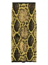 Attico Knee-length Bodycon Python Print Skirt In Yellow
