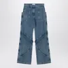 Attico Sky Blue Baggy Jeans With Large Pockets