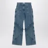 Attico Sky Blue Baggy Jeans With Large Pockets