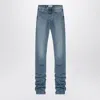 Attico Sky Blue Jeans With Long Leg Curled At The Hem