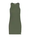 Attico Ribbed Texture Sleeveless Top In Green