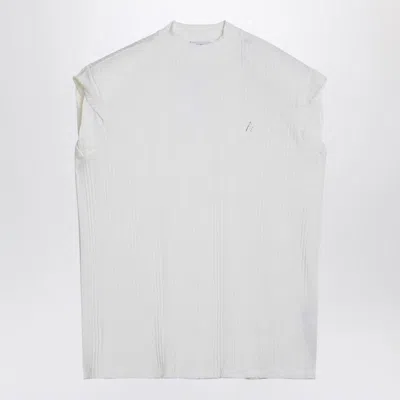 Attico White Sleeveless Cotton Tank Top With Logo