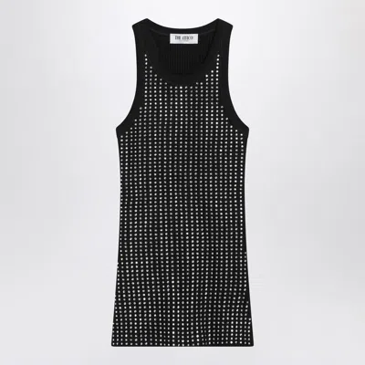 Attico The  Sleeveless Top With Crystals In Black