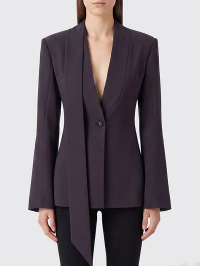 ATTICO THE ATTICO SLIM FIT VIRGIN WOOL BLAZER WITH SATIN SHAWL COLLAR