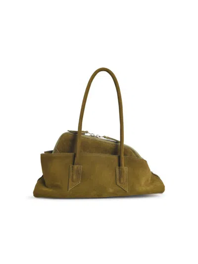 Attico The  Small 'the Walk' Khaki Leather Bag