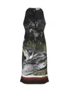 Attico Night Landscape Smoke Print Halter Dress In Smoke