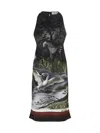 Attico Night Landscape Smoke Print Halter Dress In Smoke