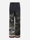 Attico Elastic Waistband Casual Pants In Night Landscape Print In Smoky Tones