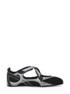 Attico Floor 01 Mesh And Leather Ballerinas Flat