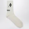 Attico The   Socks Milk/black With Logo