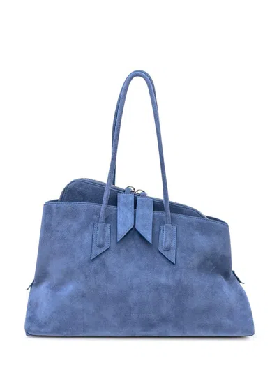 Attico The  Soft Shopper Bag With Double Handle In Blue