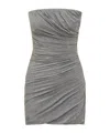 Attico Draped Bustier Mini Dress In Gray