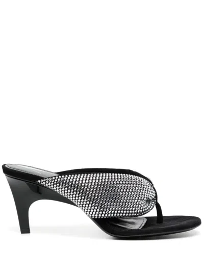 ATTICO THE ATTICO STRASS EMBELLISHED THONG SANDALS