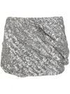 Attico Silver Mini Skirt