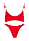 Attico The  Stretch-polyamide Bikini In Red