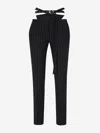 Attico The  Striped Belt Pants In Black
