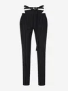 Attico The  Striped Belt Pants In Black